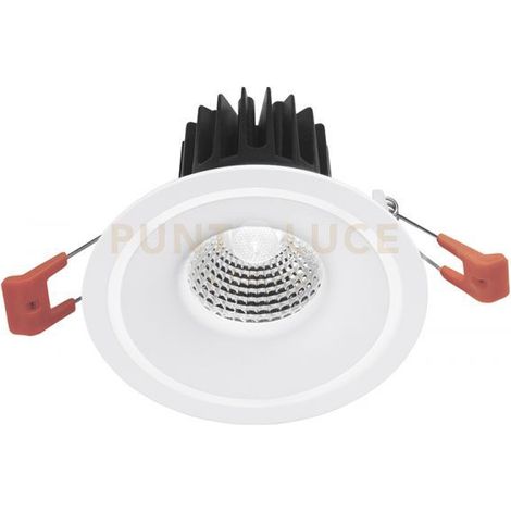 GFA1030C- FARETTO DA INCASSO IN ALLUMINIO DIFFUSORE TRASPARENTE A LED 3000K 465LM 8W BIANCO D.10CM