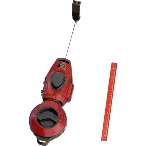 Traceur de ligne à craie,Outil Précision Rapide avec Marqueur - Niveau Cordon,pour Travaux Menuiserie Charpente Toiture Placo Bois Traçage et Marquage Rouge