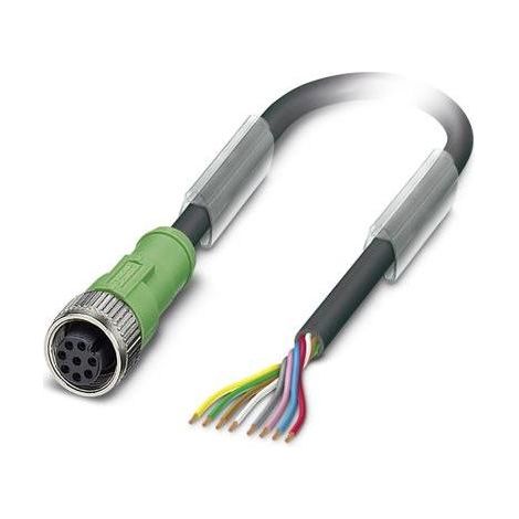 Phoenix Contact SAC-8P-5,0-PUR/M12FS cable 5 m gris negro