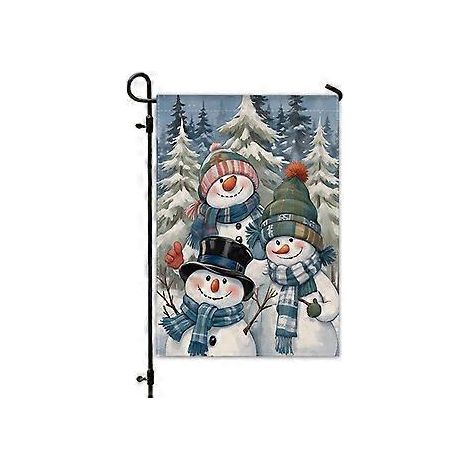 Drapeau de jardin de Noël en lin imprimé recto verso (YMCQ3-2) (1/2)