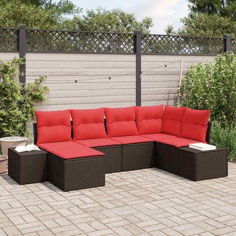 Teenpull – Gartensofa-set 6 Stk. Braun Poly-Rattan (1/5)