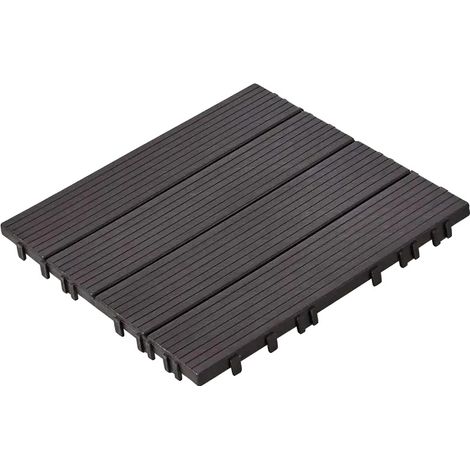 Baldosas para terraza, plástico impermeable, aptas para todas las estaciones, 10 unidades. (1/2)
