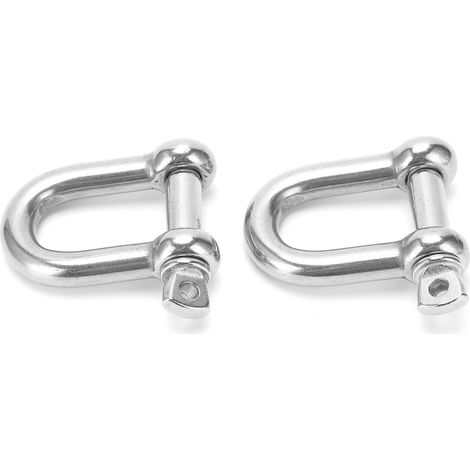 Manille en D M14 en acier inoxydable 304, 2 pièces pour accastillage nautique et bracelets paracord (1/5)