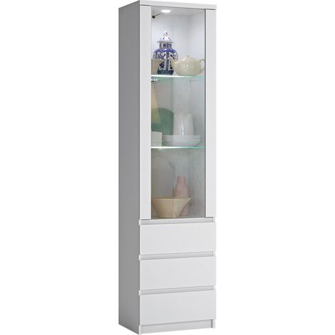 Vitrine mit LED Beleuchtung in weiß FORTALEZA-129, B/H/T ca. 50,1/200/40 cm (1/5)