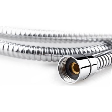 Flexible de douche de 1,5 mètre, universel pour eau chaude et froide haute pression, tressé en acier inoxydable, avec embout en cuivre électroplaqué et double verrouillage. (1/4)