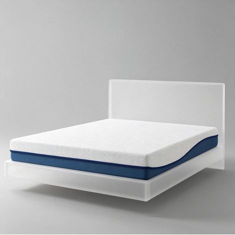 90x190 cm Memoryschaum-Matratze, weiß/blau, waschbarer Bezug, fürs Schlafzimmer – MEUBLIV (1/5)