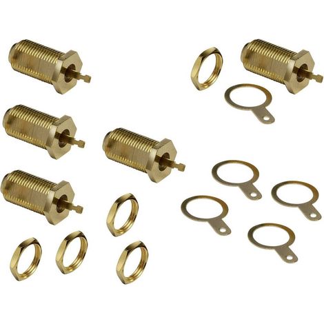 BKL Electronic 0403549 Presa F A incasso, placcato oro Connessioni: Prese a F 5 pz.