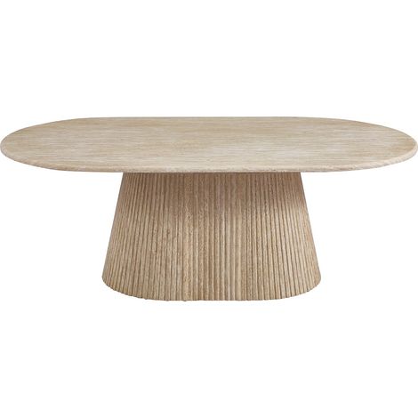 Table basse en marbre artificiel - Effet travertin beige - TIFULI (1/4)