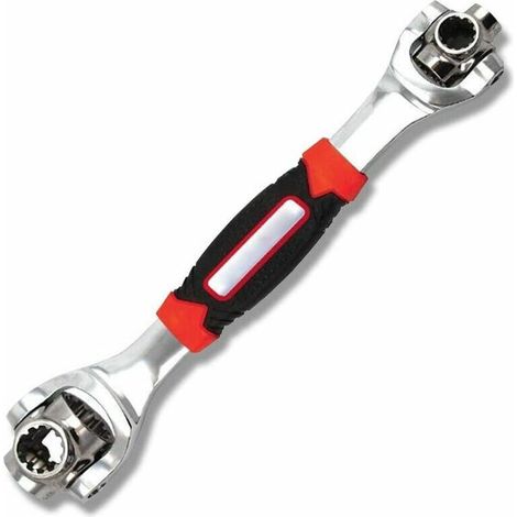 VURAHOME - Clé à Cliquets Réglable Universelle 48 en 1 clé à Douille Clés à Molette Outil 360 Degrés Rotatif Réparation de Voiture avec Spline Bolts Torx Carré Boulons et de Toute Taille Standard (1/5)