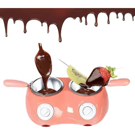Machine À Chocolat Électrique À Température Constante, Double Cuve, avec Moules À Faire Soi-même, pour Faire Fondre Beurre, Fromage Et Crème.,Pink (1/5)