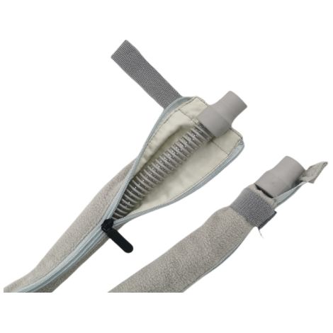 Protector de manguera CPAP de 1,92 m de largo. Evita la condensación. Silencioso, fácil de limpiar y reutilizable (gris).
