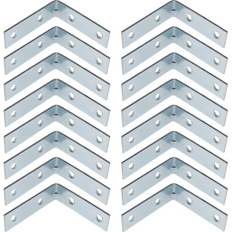 Lot de 50 équerres de fixation d'angle en forme de L plaquées zinc pour meuble 50 x 50 x 15 x 1,5 mm (1/5)