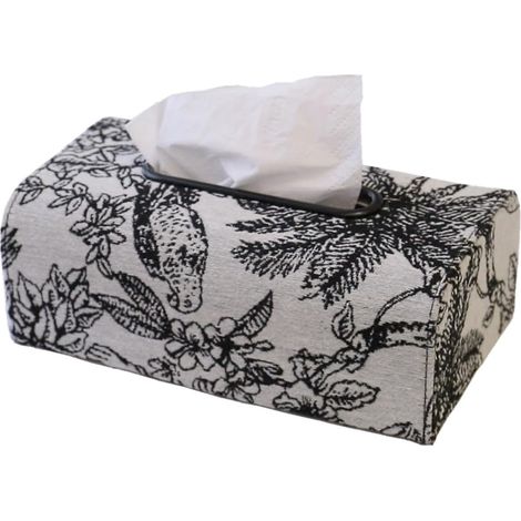 Dispensador rectangular de pañuelos de papel tejido jacquard para tocador, dormitorio, oficina o habitación de noche.