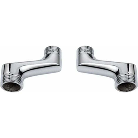 [NEVER USED] Elbow shower fitting – One-piece brass – G1/2 to G3/4 thread – Adjustable spacing 98-202mm – Corrosion resistant