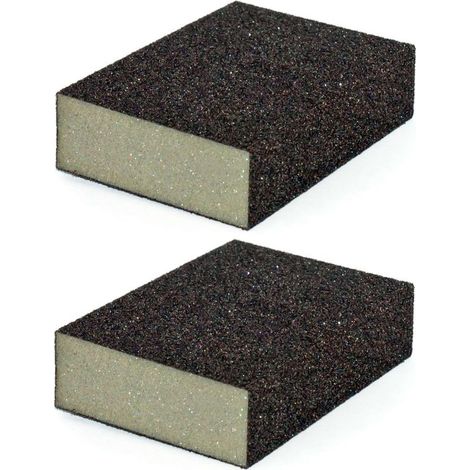 spugne abrasive 100x70x26mm 4 lati per levigatura di legno, metallo, vetro, plastica, porcellana, carta abrasiva, grana 100 (1/2)