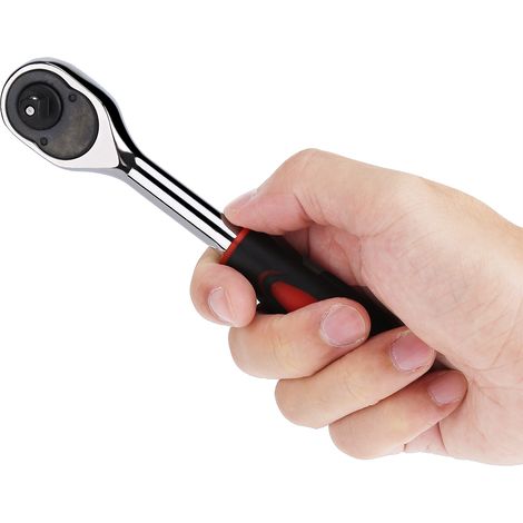 Clé à douille à cliquet 1/4" Drive Quick Release - Mains en TPR - 55 Steel - 17.5cm/162g - Kit 1 pièce (1/5)