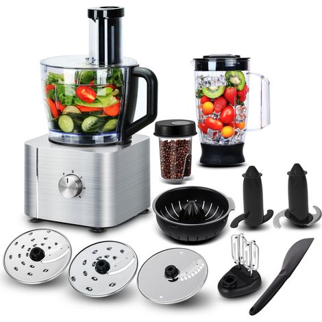 Robot multifonction 1100W 3,2L – 11 en 1 – Batteur, mixeur, extracteur de jus – Moteur cuivre durable – Classe énergétique A+++