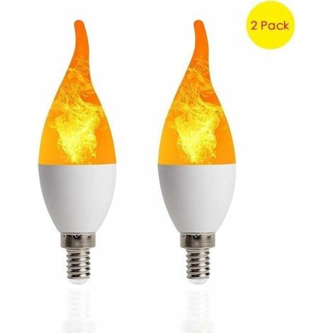 2Pcs Ampoule Flamme LED Flamme Effet Scintillant Ampoules De Feu Exterieur A Lenvers Ampoule Lampe Decoration Vintage pour Festival Hotel Bars Decoration De La Maison Veilleuse,E14-LIAIKI (1/5)