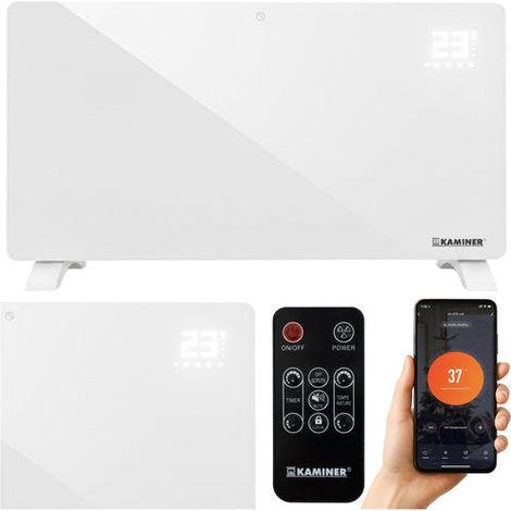 Chauffage electrique en verre 2500 w wi fi et telecommande