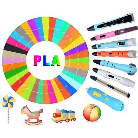 20 recharges Filament pour stylo 3D, 1,75 mm, PLA, 3 m par couleur, 30 teintes disponibles (1/4)