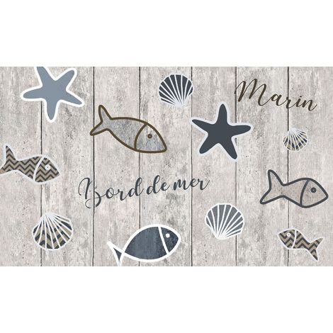 TAPIS VELVET DESSINS MARINS 45X75 MERCURY 003638-4