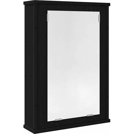 Armoire à miroir de salle de bain chêne noir bois ingénierie