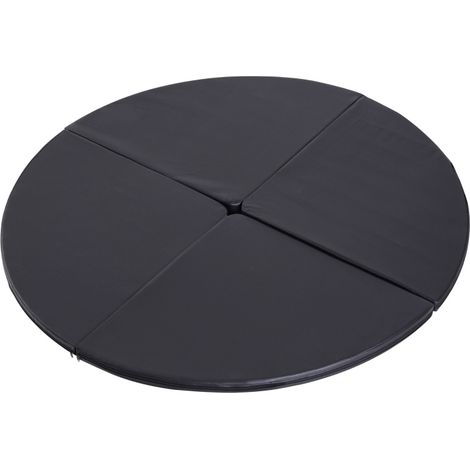 Tapis rond de 5 cm d'épaisseur en plastique pour pole dance, gymnastique et yoga, noir, 150 cm de diamètre (1/5)