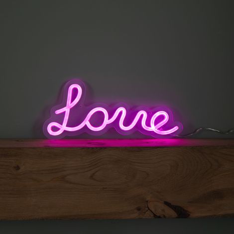 30cm Light up Neon Effect Love Sign in Pink with 111 LEDs (1/5)