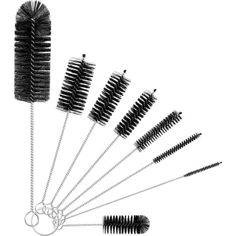 Ensemble de 8 goupillons en nylon pour nettoyer les tubes et les pailles des bouteilles à col étroit, les canettes et les becs de théière.-AquaForge (1/3)