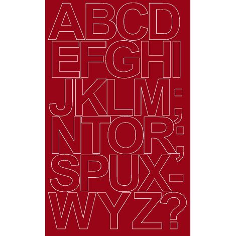 Lettere adesive autoadesive 12 cm rosso scuro opaco