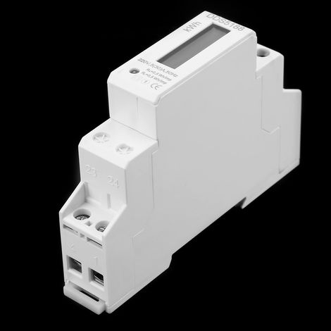 Compteur d'énergie électrique monophasé 220V sur rail DIN, LCD numérique, 5-30A, mesure kWh (1/5)