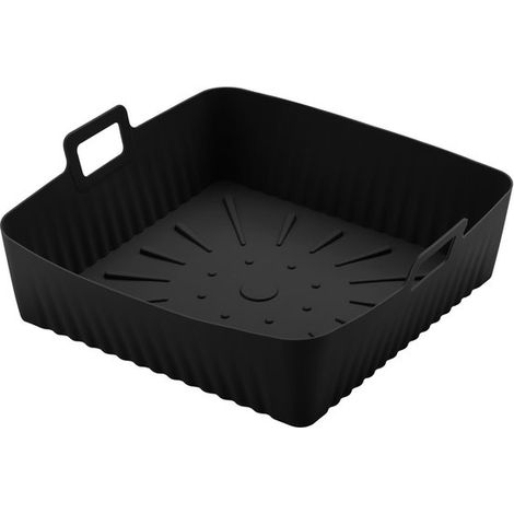 Cestello in silicone grande da 23 cm per friggitrice ad aria, stampo XXL da 9 pollici per friggitrice ad aria, teglia quadrata riutilizzabile, adatto per Cosori Ninja 6-8QT (1/5)