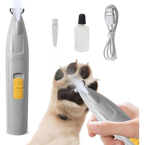 Tondeuse pour Chien d'animaux avec lumière LED, Tondeuse de Pattes pour Animaux Imperméable, Tondeuse à Pattes Rechargeable pour Animaux de Compagnie, pour Chiens, Chats, Pattes, Yeux, Visage, Corps (1/5)