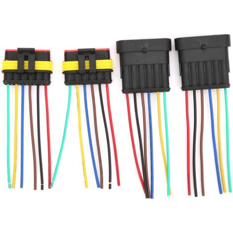 Connecteur électrique étanche pour voiture, 2 jeux de 4/5/6 broches, prise avec câble métallique 6P (1/5)