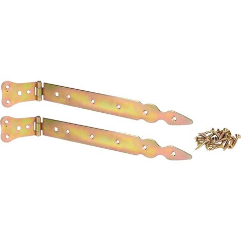 KOTARBAU Lot de 2 rubans de chargement 300 mm - Charnières de porte - Charnières de porte - Charnières de porte - Or galvanisé - Antirouille - Ferrure de construction robuste (1/5)