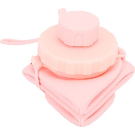 Bouteilles pliables en silicone avec bouchon, étanches, souples et flexibles, idéales pour la salle de sport, la randonnée et le sport, roses, 600 ml (1/5)