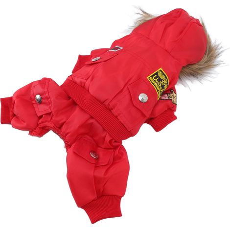 Manteaux d'hiver pour chiens, automne, coton épais, doux et confortable, sweat à capuche chaud pour petits et moyens chiens, chiot M (1/5)