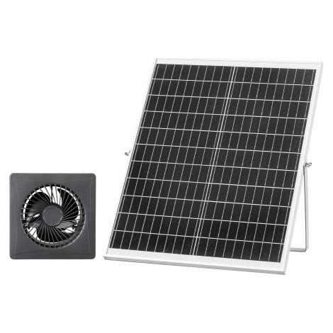Ventilateur Solaire avec Panneau Solaire 25 W et 1 Ventilateur,Extracteur d'Air,Angle Réglable,2030 tr/min,pour Tente de Culture,Serre,Poulailler et Abri,Boîtier Alliage Alu Étanche IP65 (1/3)