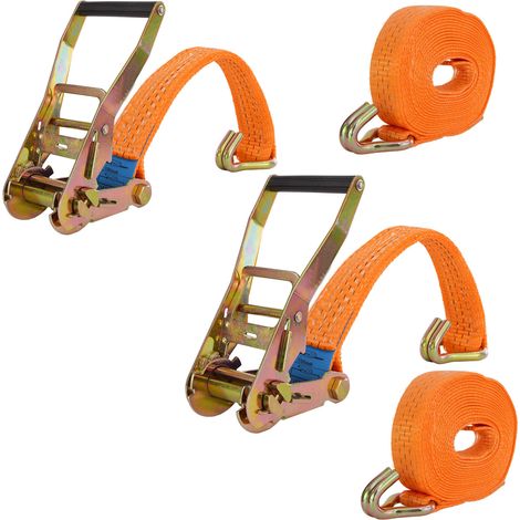 2x Spanngurt mit Ratsche Zurrgurt 6m 3000kg 3to 2-tlg. 35mm TÜV / GS orange (1/5)