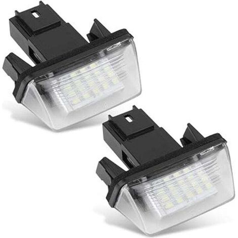 Feux de plaque d'immatriculation de voiture, 2 pièces LED feux de plaque d'immatriculation de voiture gauche et droite pour bandes lumineuses LED C3 2002-2009 (1/4)