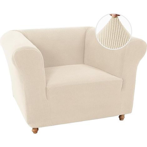 Fodera elasticizzata per poltrona a 1 posto 78-120 cm, beige