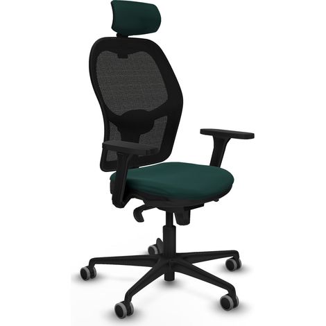 Jorquera sincro malla negra similpiel verde botella brazos 3D base nailon cabecero 2D ruedas 65mm engomada (1/5)