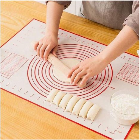 Wiederverwendbare Antihaft-Backmatte aus Silikon, Gebäckmatte für Fondantteig, geeignet als Silikon-Backmatte, Arbeitsplattenmatte, Teigausrollmatte, Bodenmatte (1/4)