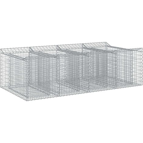 Maison Exclusive - Gabionen-Hochbeet 2 pcs Silber