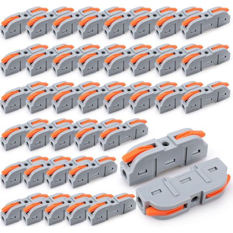 40 pièces de connexion Ternimal, 1 en 1 Pince de connexion sortie, avec levier, connecteurs de câbles avec pince de conducteur 0,2-4 mm², LT-211 épisable (1/5)