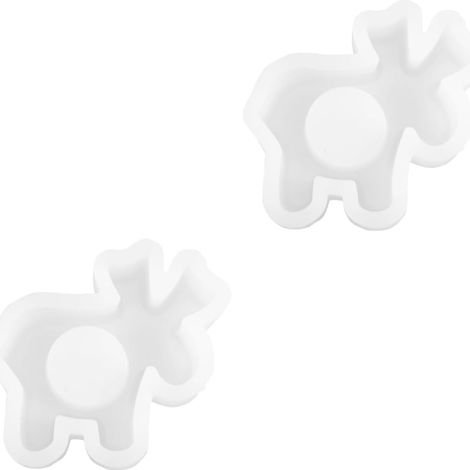 2 Pièces Moule Silicone pour Bougeoir Cerf de Noël DIY Moule Artisanal pour Bougeoir Décoratif de Bougie (1/5)