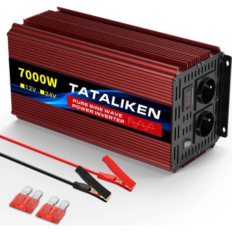 TATALIKEN 7000W Reiner Sinus‑Wechselrichter, 12V DC auf 220V, Spannungswandler für Camping, Wohnmobil und Notstromversorgung (1/5)