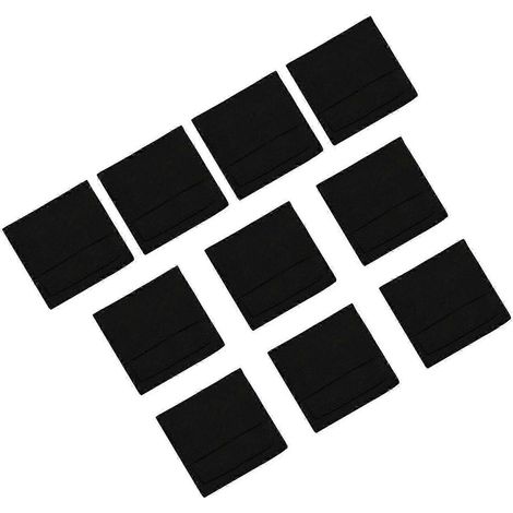 Lot de 10 pochettes à bijoux en microfibre, idéales pour emballer et offrir des bijoux (bracelets et colliers).-black 8cmx8cm (1/5)