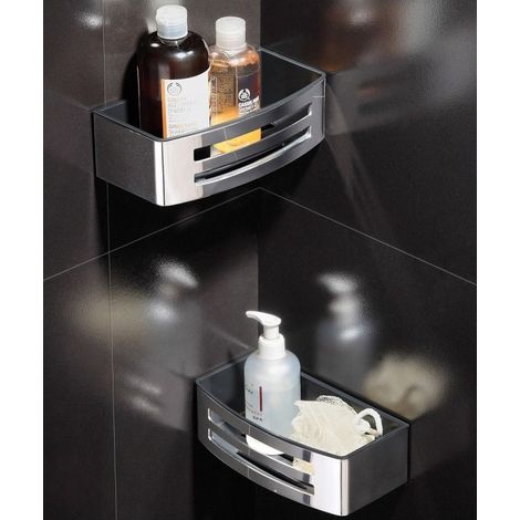 Porte-savon, panier à deux lucarnes NOVELLINI en métal chromé-Noir-Noir-22 -- (1/3)
