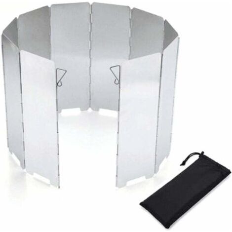 Réchaud à gaz pliable en aluminium INHHUB avec protection contre le vent, 10 lattes en aluminium et pare-vent pour réchaud de camping et barbecue extérieur - INHHUB (1/5)